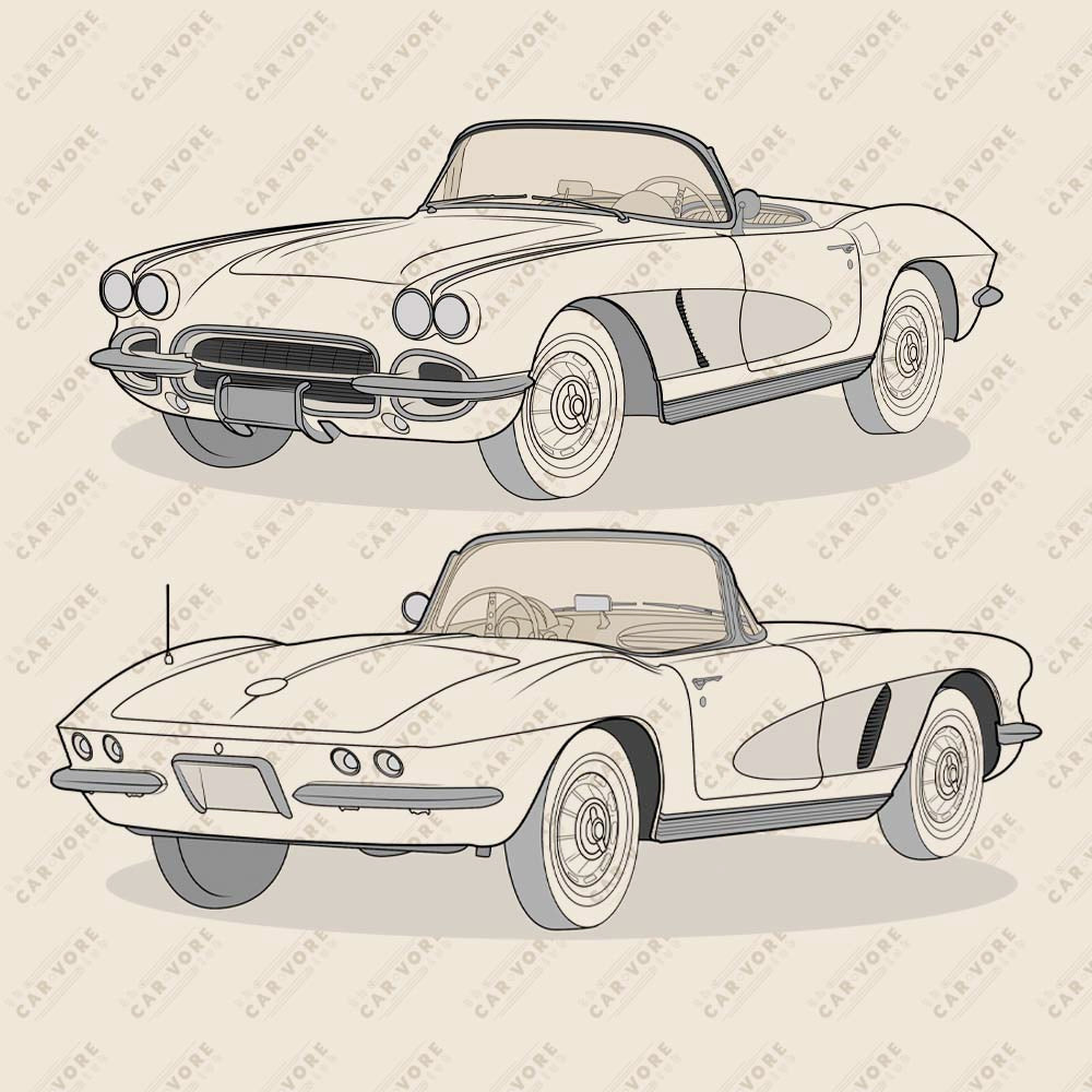 1962 Chevrolet Corvette C1 Heather Dust Double Sided Unisex T-Shirt