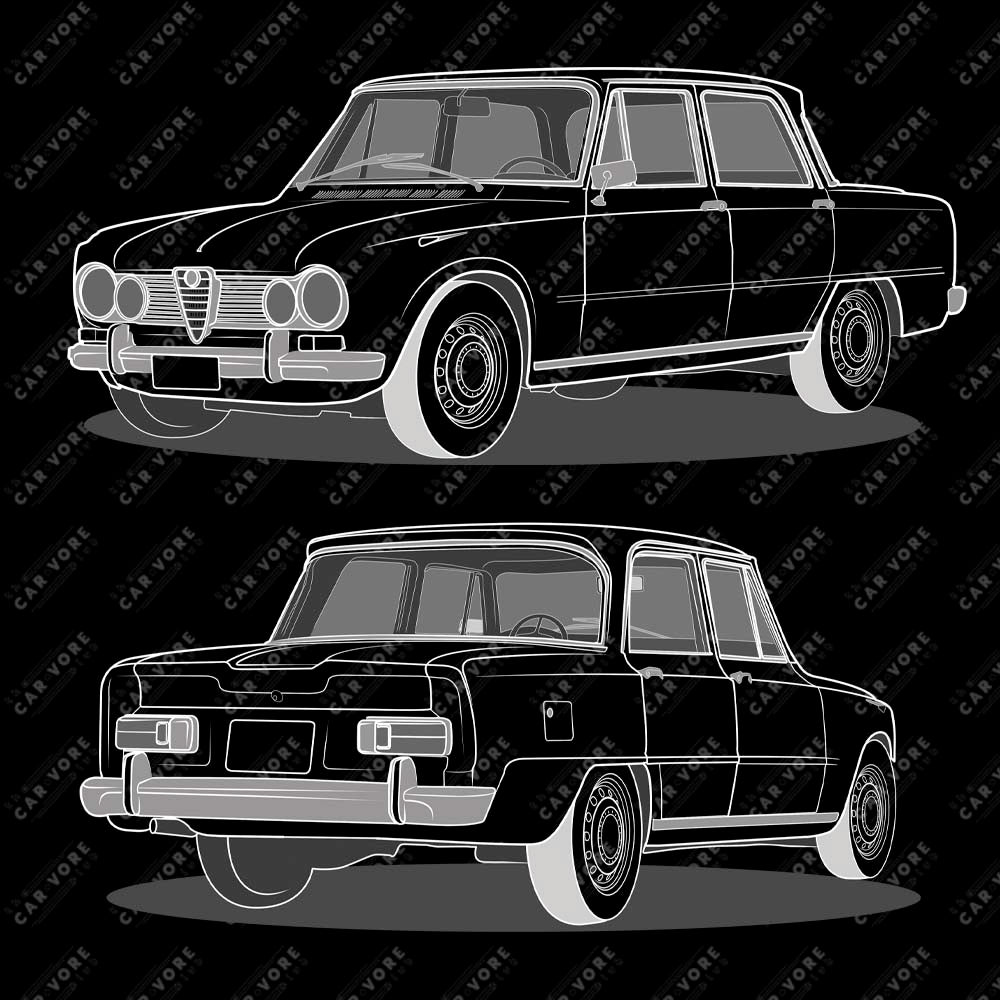 1967 Alfa Romeo Giulia Super Sedan Double Sided Unisex Sweatshirt (2 Colors Available)