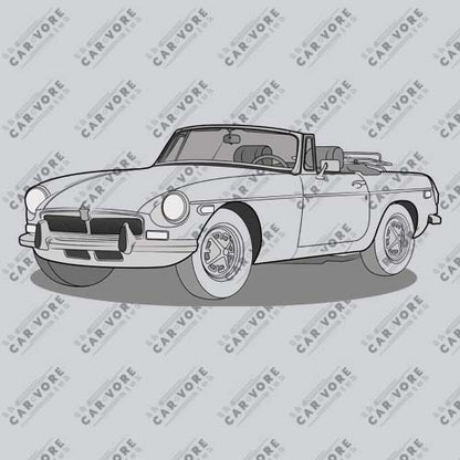 1973 MG B Front Side Unisex T-Shirt (3 Colors Available)