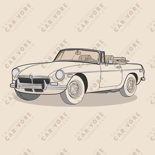 1973 MG B Front Side Heather Dust Unisex T-Shirt