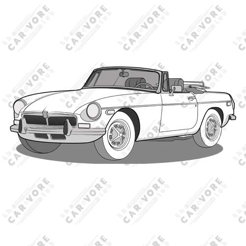 1973 MG B Front Side Unisex T-Shirt (3 Colors Available)