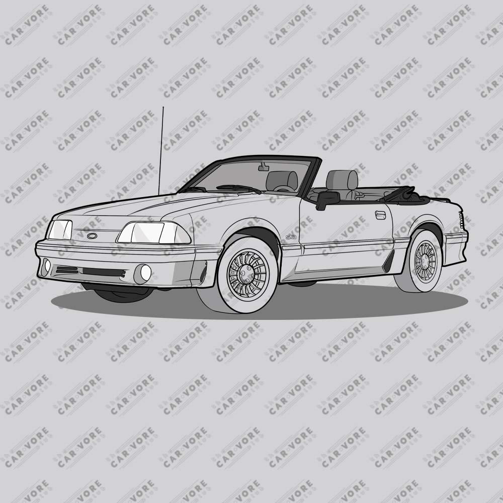 1989 Ford Mustang Convertible 5.0 Front Side Unisex Sweatshirt