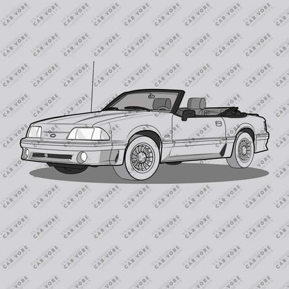 1989 Ford Mustang Convertible 5.0 Front Side Unisex Sweatshirt