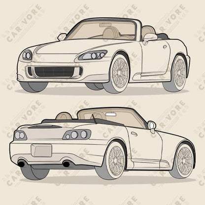 2007 Honda S2000 Double Sided Heather Dust Unisex T-Shirt