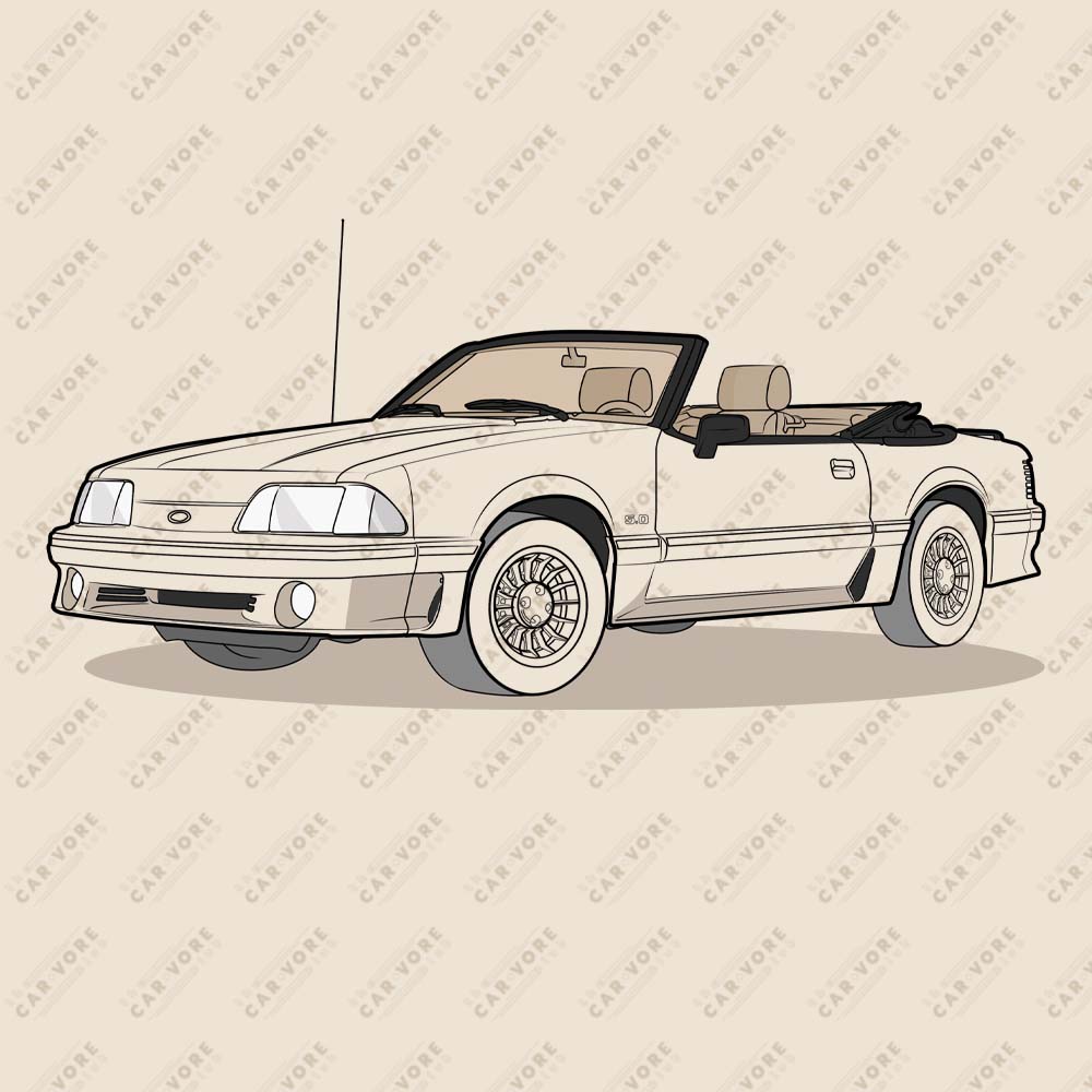 1989 Ford Mustang Convertible 5.0 Front Side Heather Dust Unisex T-Shirt