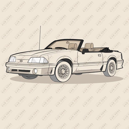1989 Ford Mustang Convertible 5.0 Front Side Heather Dust Unisex T-Shirt