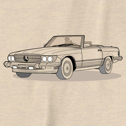 1987 Mercedes 560 SL W107 Front Side Heather Dust Unisex T-Shirt