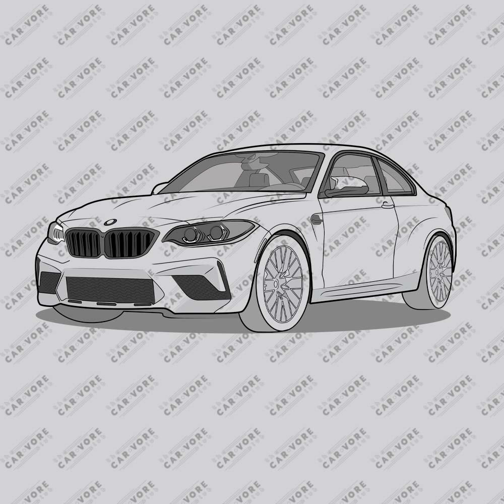 2020 BMW M2 F87 Coupe Front Side Unisex Sweatshirt (2 Colors Available)