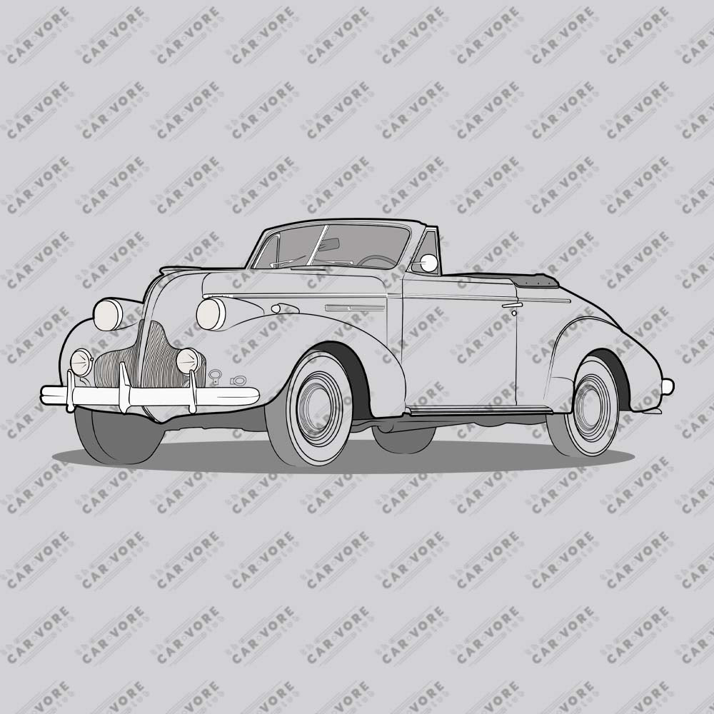 1939 Buick Special 46C Convertible Front Side Unisex Sweatshirt (2 Colors Available)