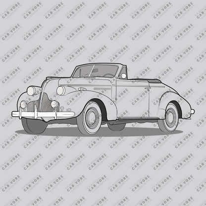 1939 Buick Special 46C Convertible Front Side Unisex Sweatshirt (2 Colors Available)