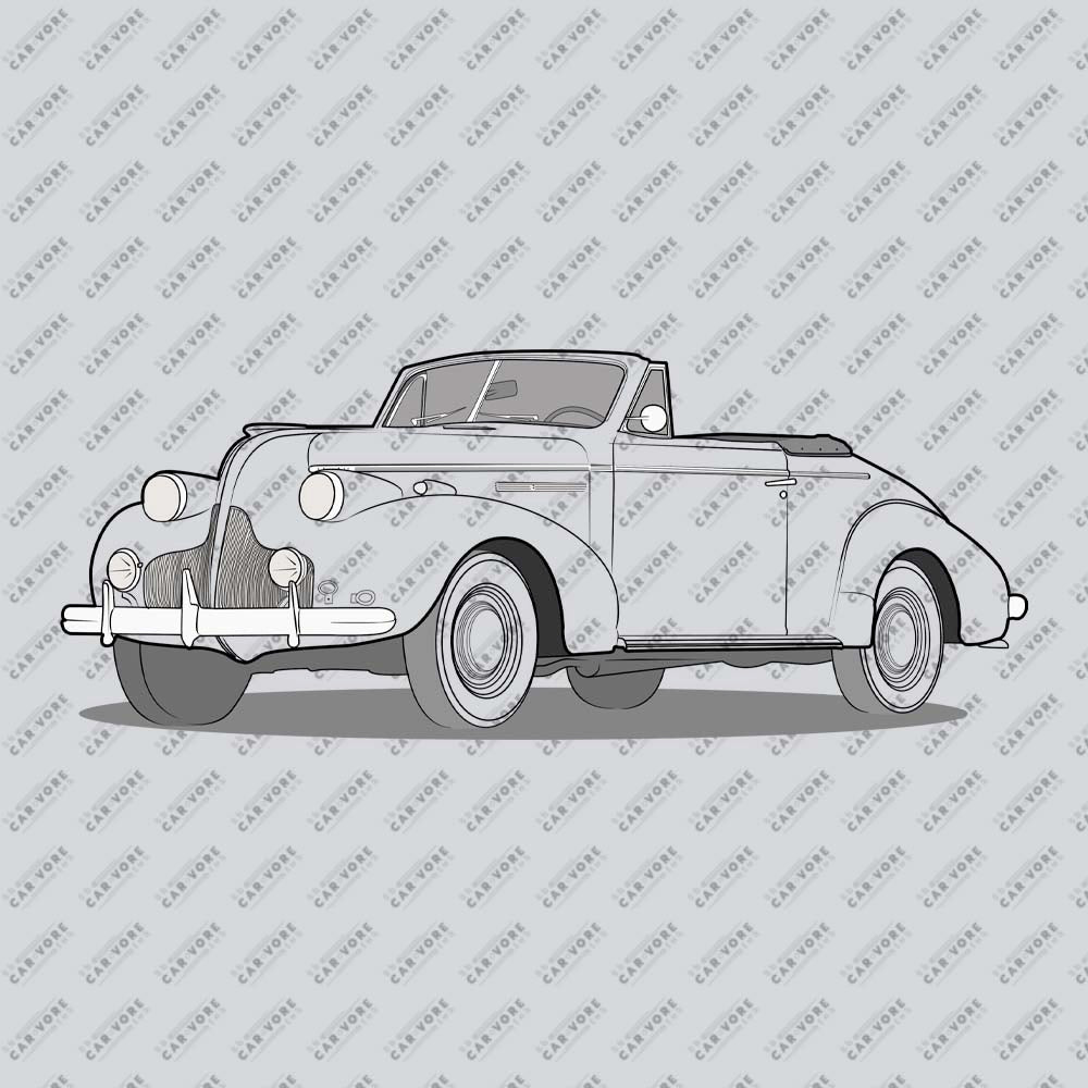 1939 Buick Special 46C Convertible Front Side Unisex T-Shirt (3 Colors Available)