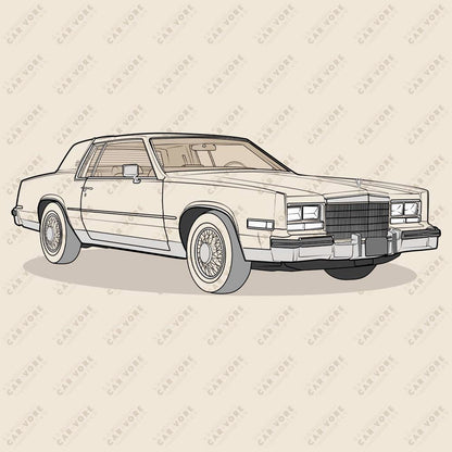 1985 Cadillac Eldorado Front Side Heather Dust Unisex T-Shirt