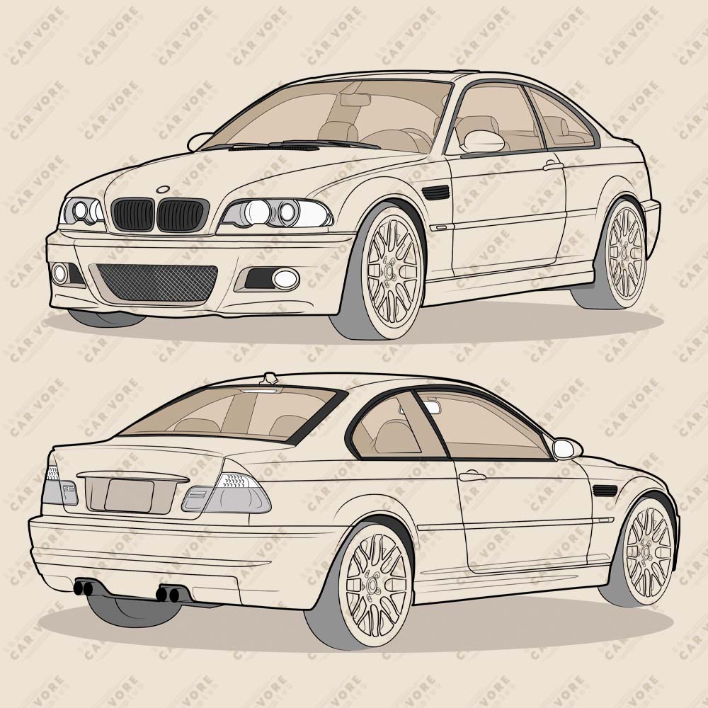 2006 BMW E46 M3 Coupe 12 in. x 12 in. Poster