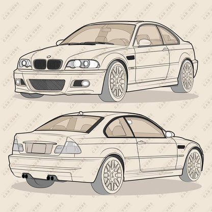 2006 BMW E46 M3 Coupe 12 in. x 12 in. Poster