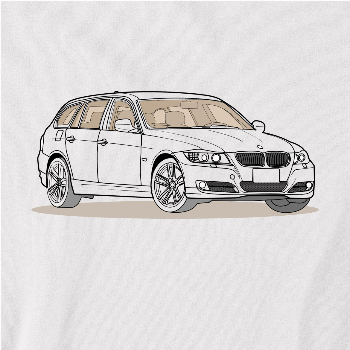 2010 BMW 328 Wagon E91 Front Side Unisex T-Shirt (2 Colors Available)
