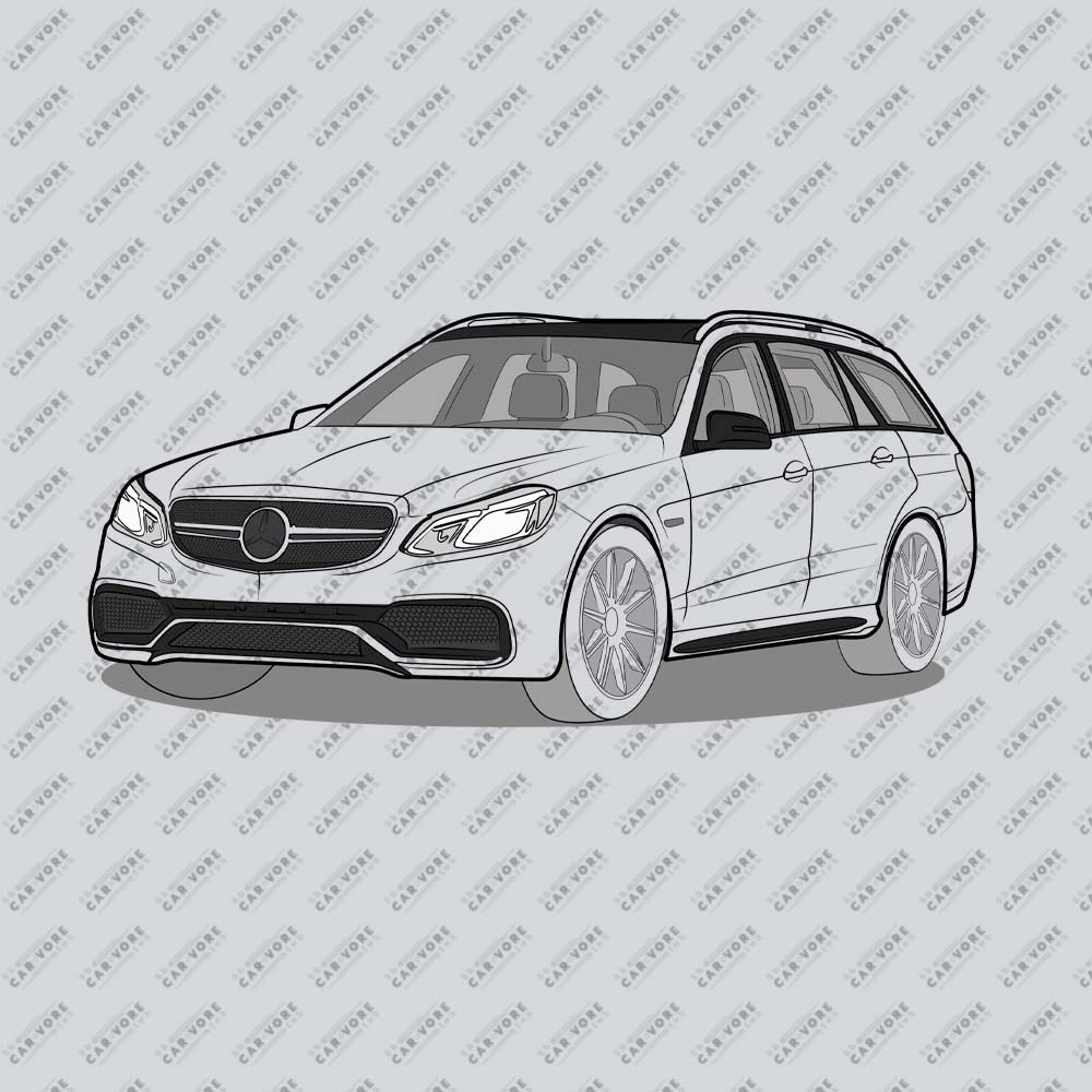  2016 Mercedes E63 AMG S Wagon W212 Front Side Unisex T-Shirt (3 Colors Available)