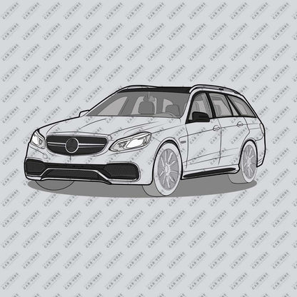  2016 Mercedes E63 AMG S Wagon W212 Front Side Unisex T-Shirt (3 Colors Available)