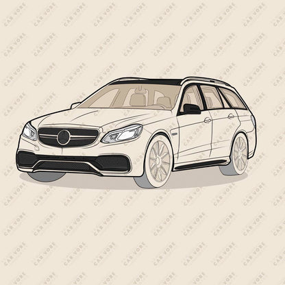  2016 Mercedes E63 AMG S Wagon W212 Front Side Heather Dust Unisex T-Shirt