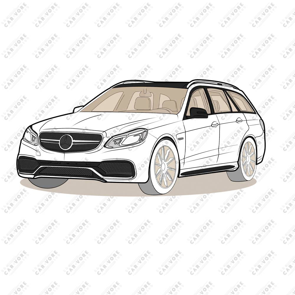  2016 Mercedes E63 AMG S Wagon W212 Front Side Unisex T-Shirt (3 Colors Available)