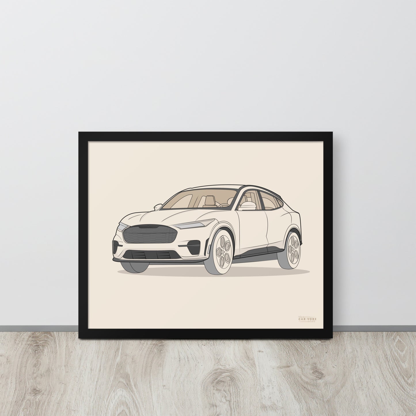 2021 Ford Mustang Mach-E GT Front View Framed Enhanced Matte Poster (3 Colors & Sizes Available)