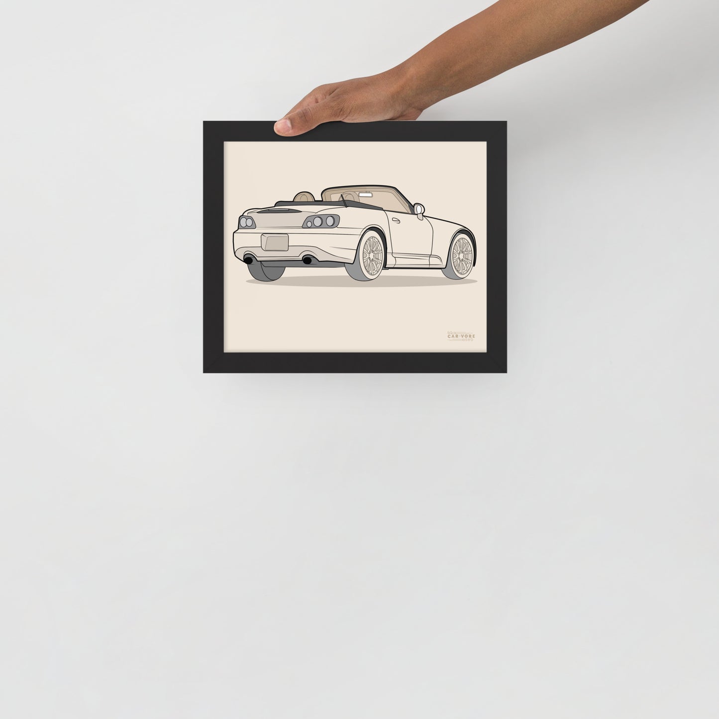 2007 Honda S2000 Rear View Framed Enhanced Matte Poster (3 Sizes & Frames Available)