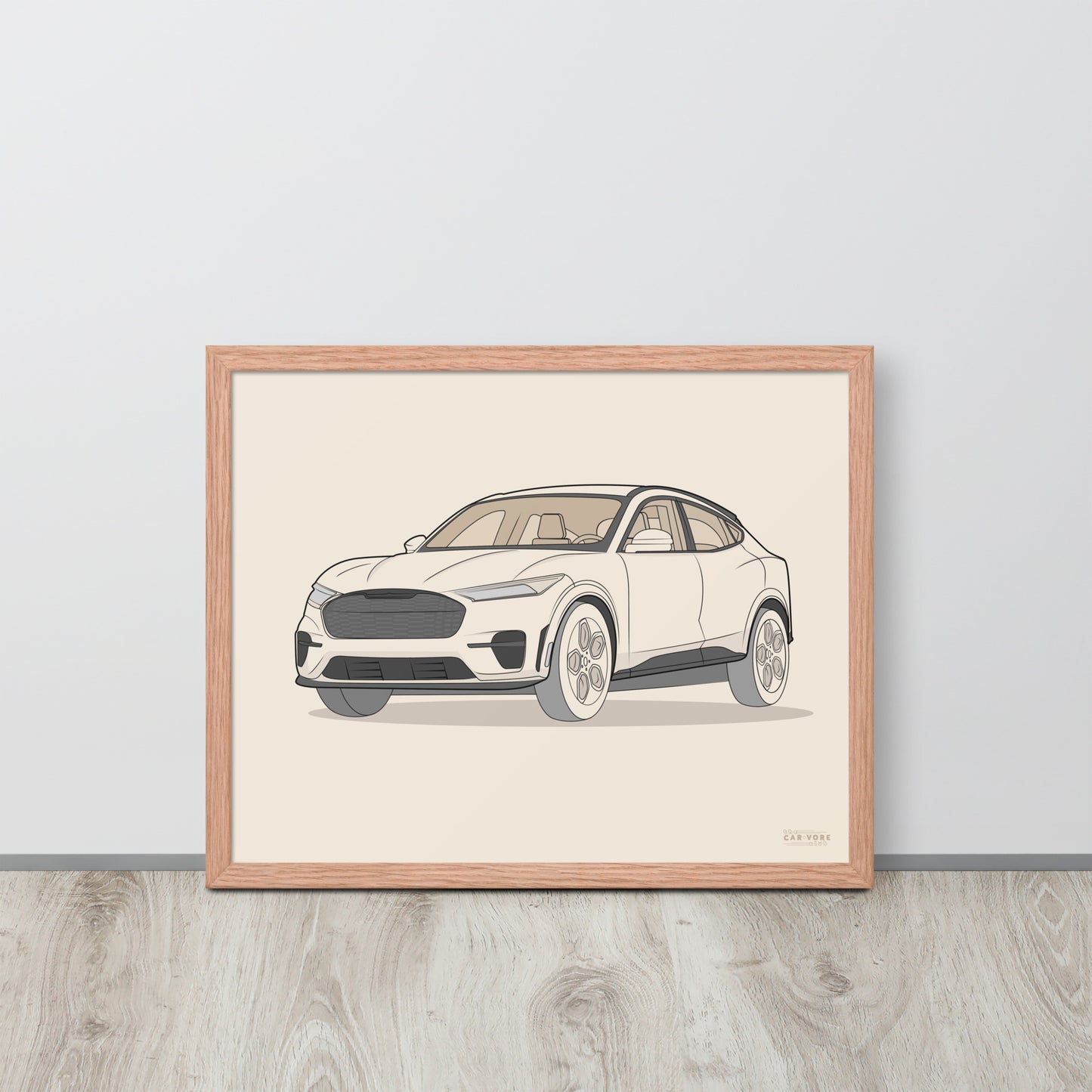 2021 Ford Mustang Mach-E GT Front View Framed Enhanced Matte Poster (3 Colors & Sizes Available)