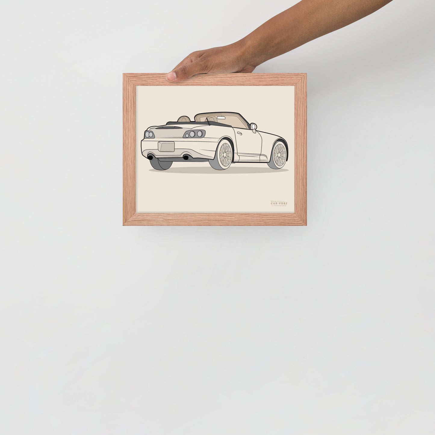 2007 Honda S2000 Rear View Framed Enhanced Matte Poster (3 Sizes & Frames Available)