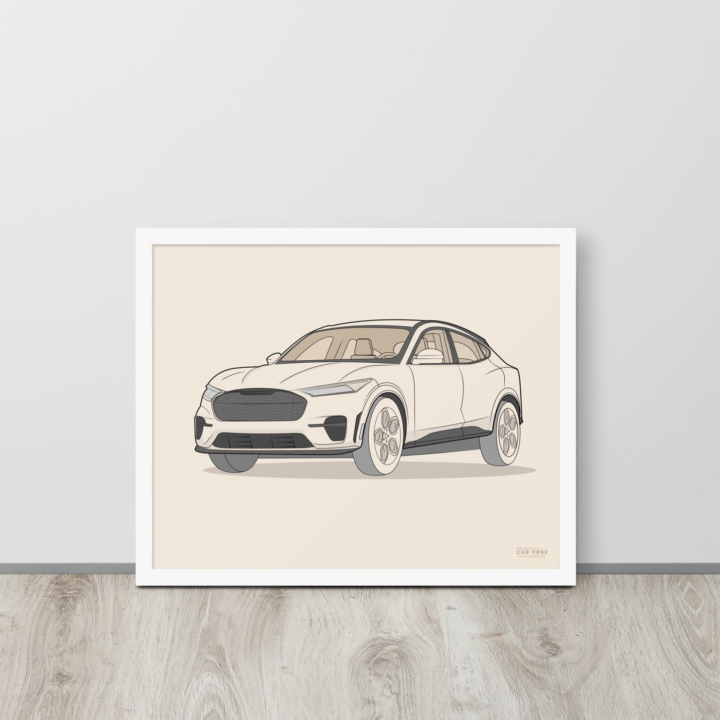2021 Ford Mustang Mach-E GT Front View Framed Enhanced Matte Poster (3 Colors & Sizes Available)
