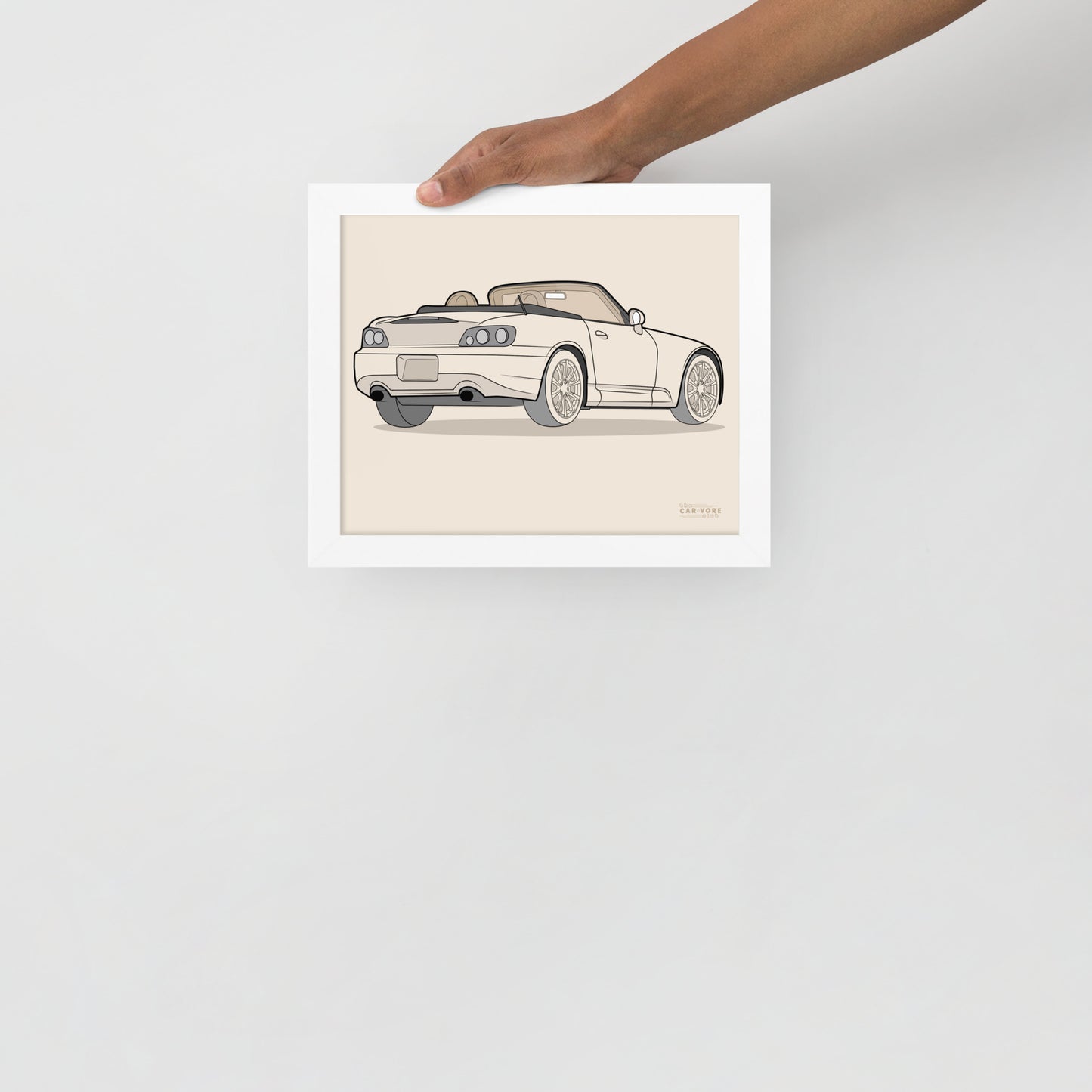 2007 Honda S2000 Rear View Framed Enhanced Matte Poster (3 Sizes & Frames Available)