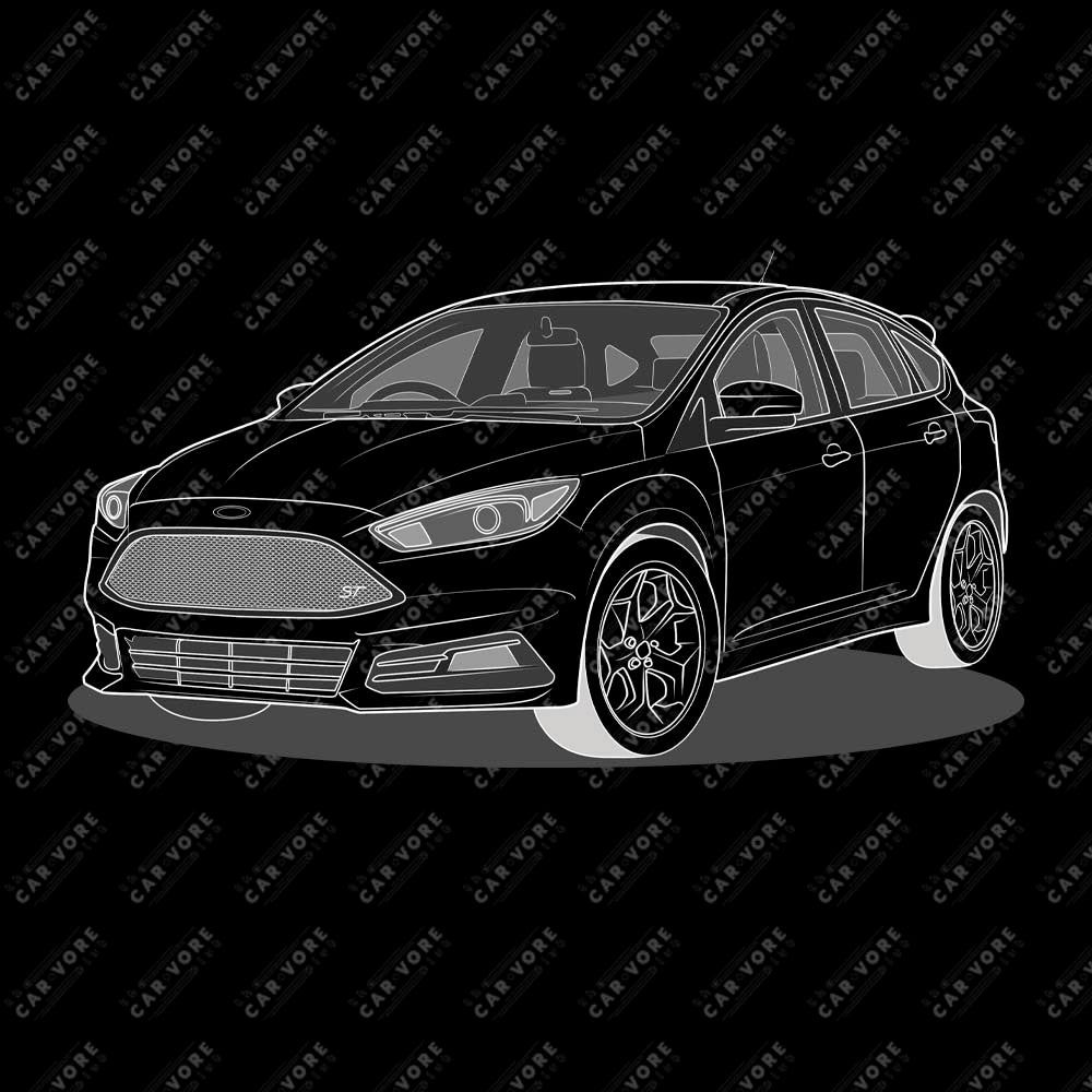 2017 Ford Focus ST Mk3 (Right-Hand Drive) Front Side Unisex Sweatshirt (2 Colors Available)