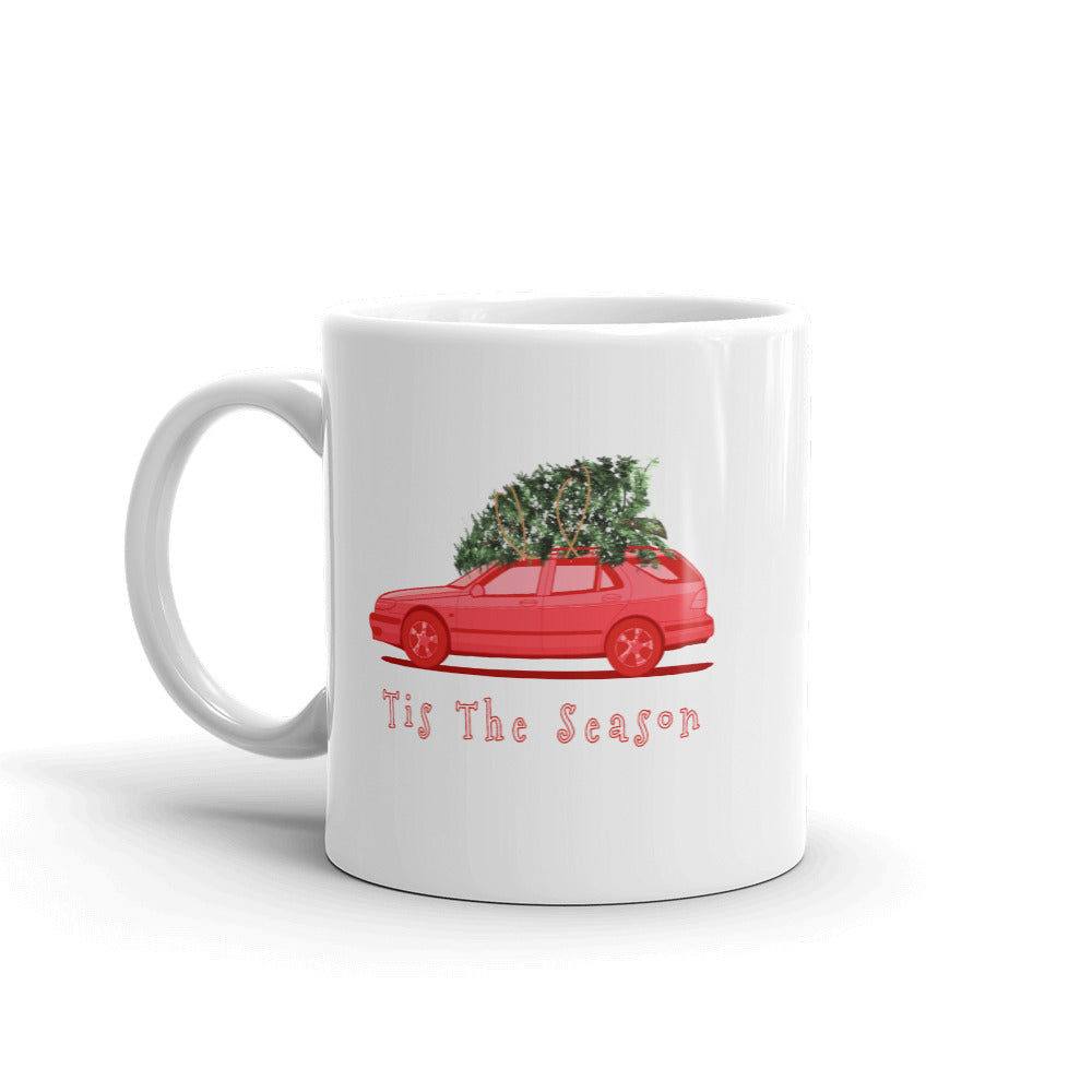 Saab 9-5 Wagon Tis The Season Christmas Holiday 11 oz Coffee Mug