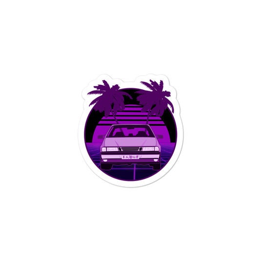 Vaporwave Saab 4 x 4 Bubble-Free Sticker