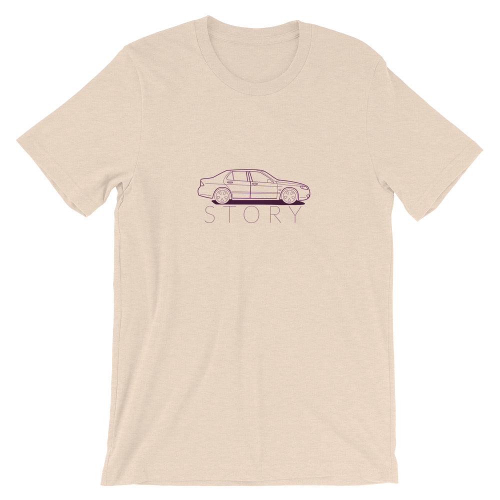 Saab Story 9-5 Sedan Outline Beige Unisex T-Shirt