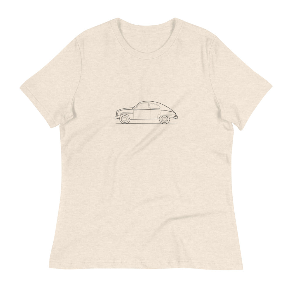 Saab 93 Outline Women's Relaxed Beige T-Shirt