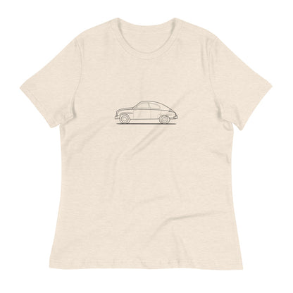 Saab 93 Outline Women's Relaxed Beige T-Shirt