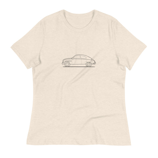 Saab 93 Outline Women's Relaxed Beige T-Shirt
