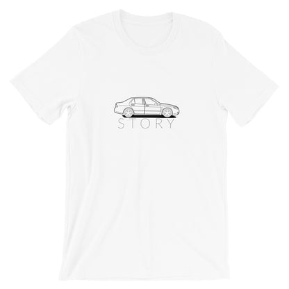 Saab Story 9-5 Sedan Outline White Unisex T-Shirt