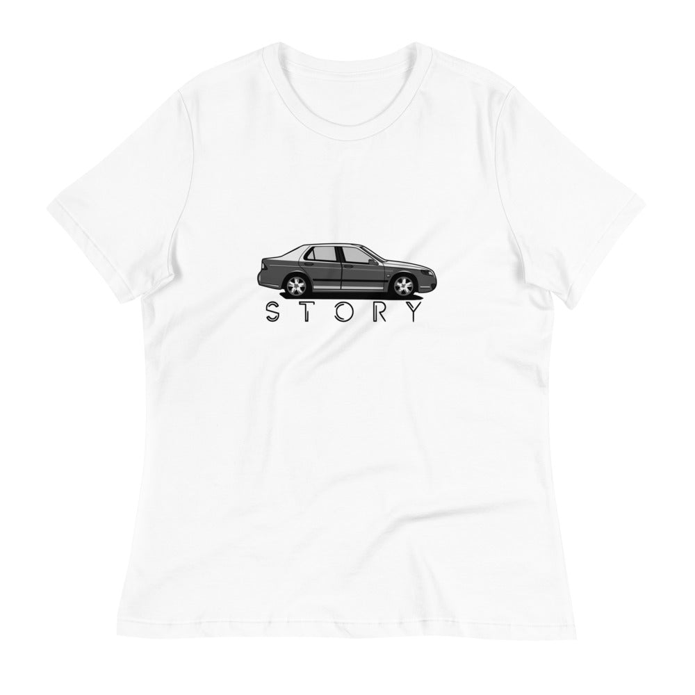 Saab Story 9-5 Sedan Women's Relaxed White T-Shirt