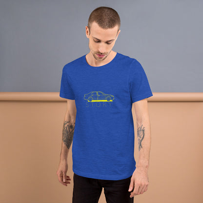 Saab Story 9-5 Sedan Outline Blue Unisex T-Shirt