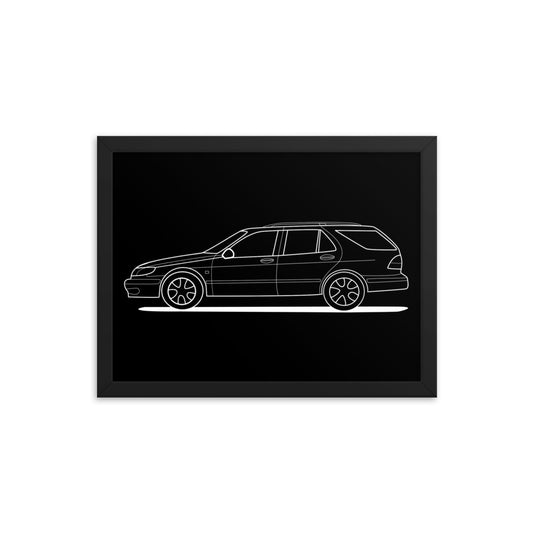 Saab 9-5 Wagon 12 in. x 16 in. Framed Poster