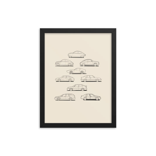 Saab Evolution 12 in. x 16 in. Framed Poster