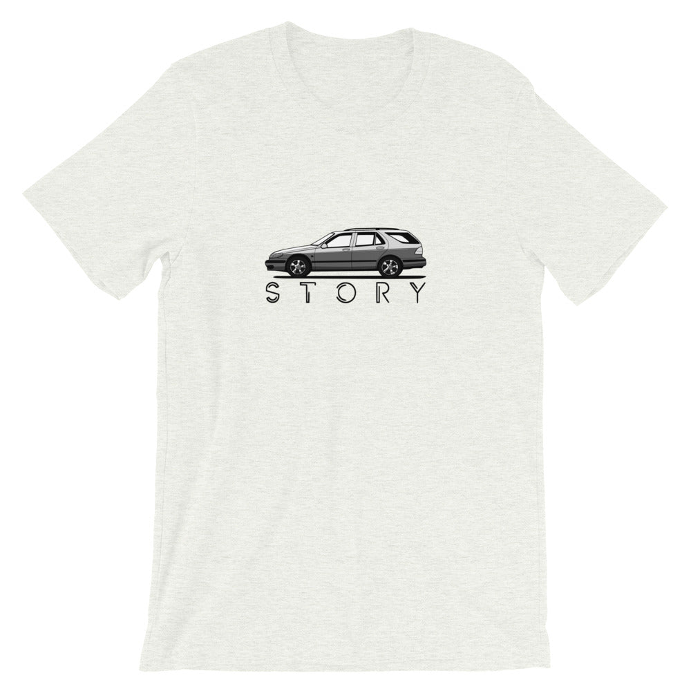 Saab 9-5 Wagon Sport Combi Wagon Story White Unisex T-shirt