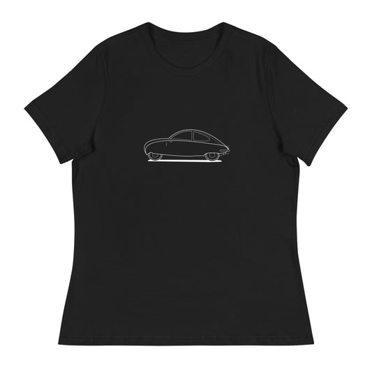 Saab Ursaab Outline Women's Relaxed Black T-Shirt