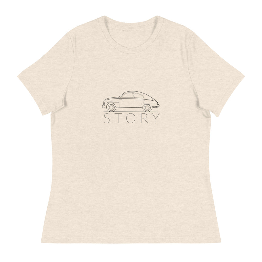 Saab 93 Story Outline Women's Relaxed Beige T-Shirt