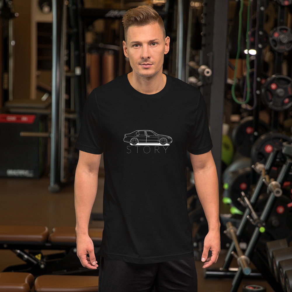 Saab Story 9-5 Sedan Outline Black Unisex T-Shirt