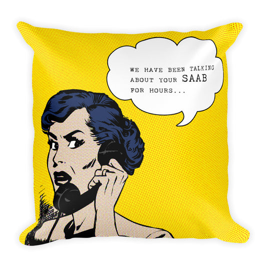 Talking About Saab Pop Art 18 x 18 Throw Pillow Case