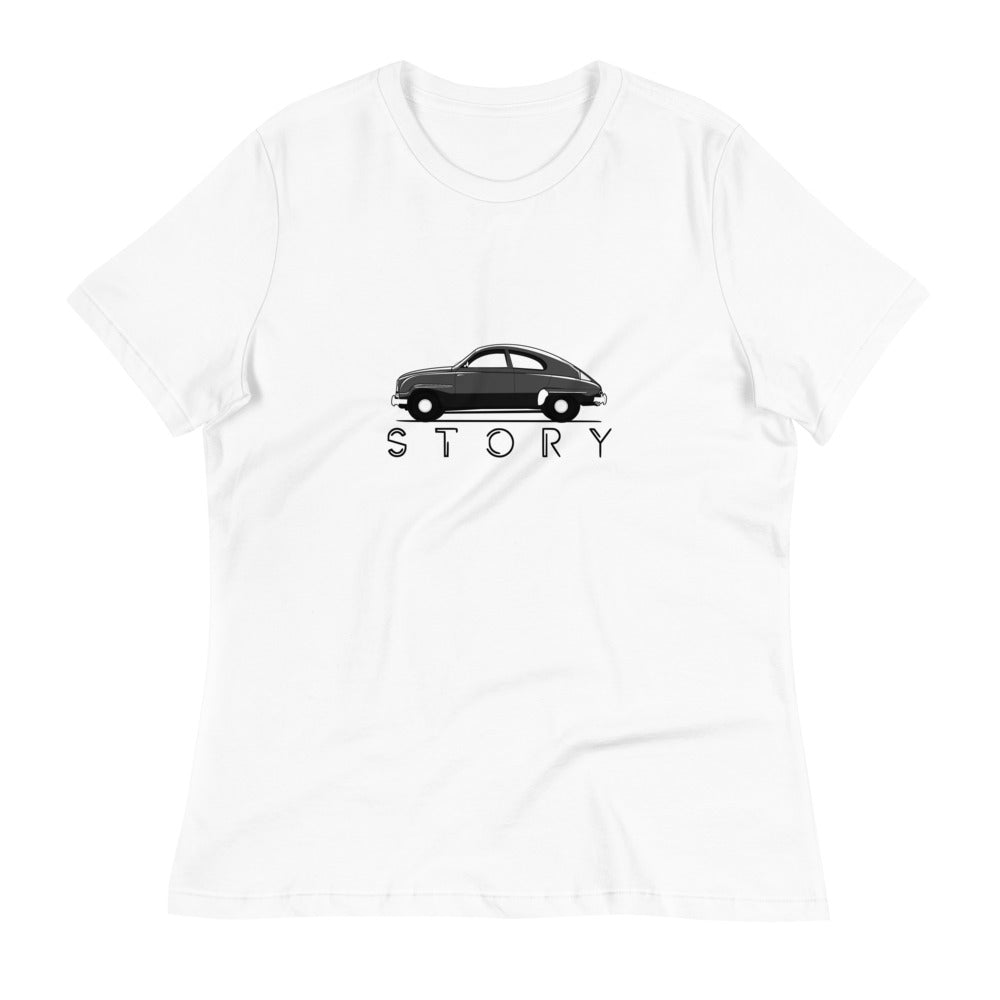 Saab 93 Story Women's Relaxed White T-Shirt