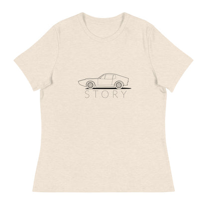 Saab Story Sonett Outline Women's Relaxed Beige T-Shirt