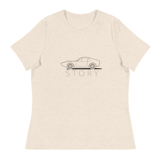 Saab Story Sonett Outline Women's Relaxed Beige T-Shirt