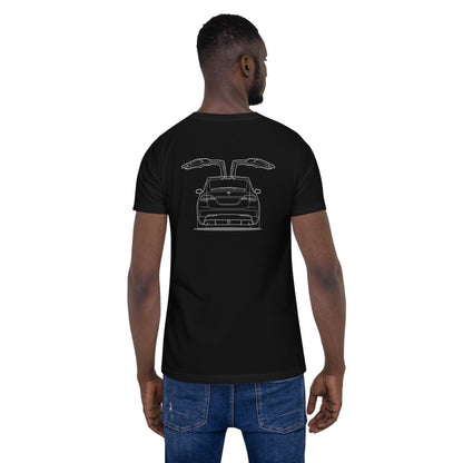 Tesla Model X Falcon Wings Back Side Unisex T-Shirt (3 Colors Available)